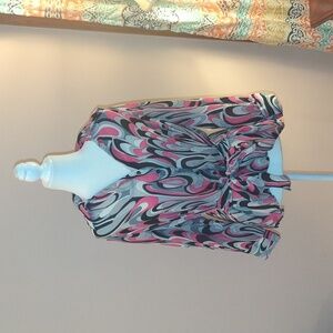 Allison Taylor Pink and Black Swirl Blouse